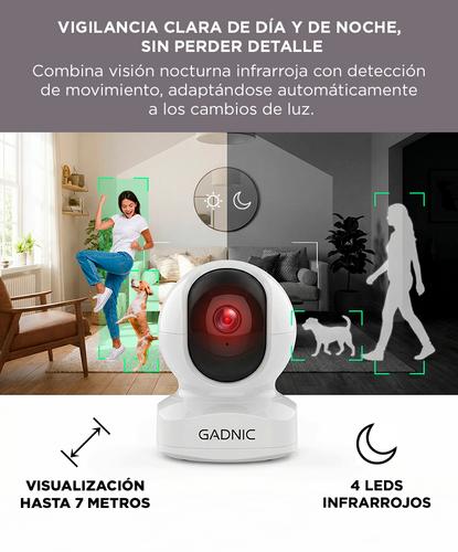 Cámara De Seguridad Gadnic SX9-Pro WiFi Interior Visión Nocturna 360 Control Por App Full HD 3MP Outlet - 5