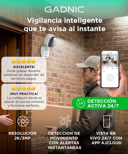 Cámara de Seguridad WiFi Gadnic Mini-G 2K Exterior  Interior Audio Bidireccional 3MP Visión Nocturna Ip65 - 1