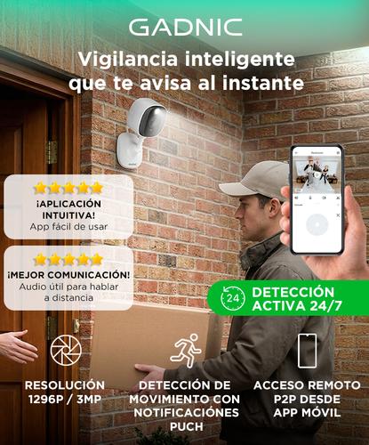 Cámara de Seguridad WiFi Gadnic Mini-G 2K Exterior  Interior Audio Bidireccional 3MP Visión Nocturna Ip65 - 1