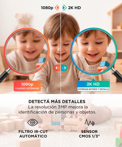 Cámara de Seguridad WiFi Gadnic Mini-G 2K Exterior  Interior Audio Bidireccional 3MP Visión Nocturna Ip65 - 3