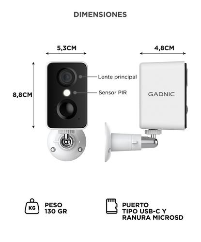 Camara Seguridad Gadnic Wifi Interior Exterior Full HD 1296P Vision Nocturna Audio Bidireccional App AJ Cloud IP65 - 5