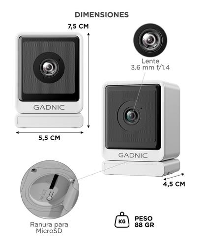 Cámara de seguridad Gadnic Wifi 3MP Mini Interior Ventana Full HD Visión Nocturna - 6