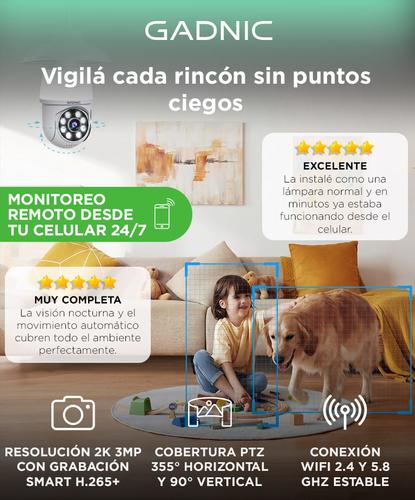 Cámara de Seguridad WiFi Gadnic Lámpara 360° 3MP  - 1
