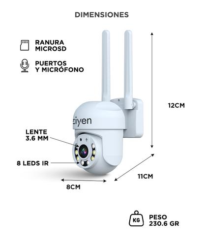 Cámara de Seguridad IP Ziyen ZX39 WiFi Exterior 2MP PTZ - 5