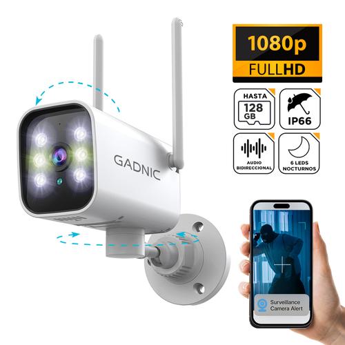 Cámara Seguridad Exterior Gadnic WiFi 1080P 6 Leds Visión Nocturna a Color - 0