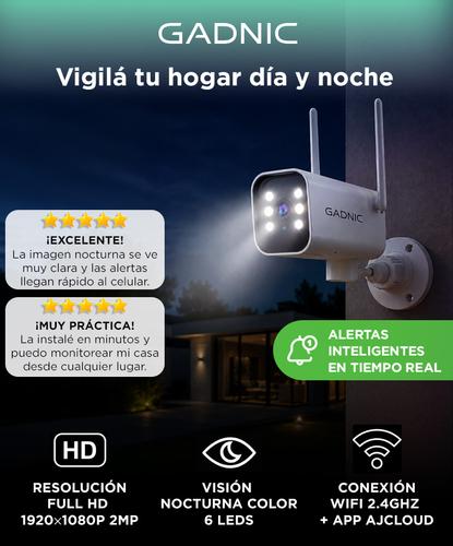 Cámara Seguridad Exterior Gadnic WiFi 1080P 6 Leds Visión Nocturna a Color - 1