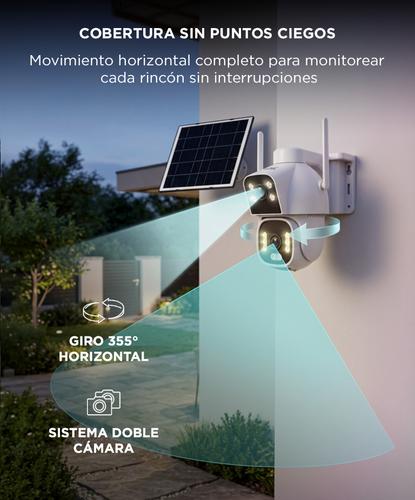 Camara De Seguridad Solar Gadnic WiFi 3MP Doble Lente PTZ Giro 355 Grados Vision Nocturna Dual Audio Bidireccional Bateria 16000 mAh Panel Solar App ICSee Compatible Android iOS - 2