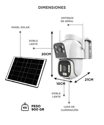 Camara De Seguridad Solar Gadnic WiFi 3MP Doble Lente PTZ Giro 355 Grados Vision Nocturna Dual Audio Bidireccional Bateria 16000 mAh Panel Solar App ICSee Compatible Android iOS - 5