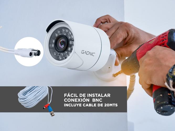 Cámara De Seguridad Gadnic Bullet IP CCTV Hd 720P Visión Nocturna Incluye Cable BNC Video DVR - 4