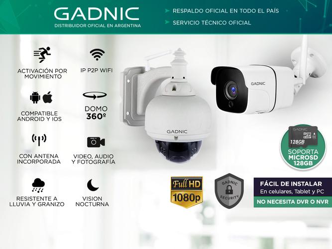 Cámaras de Seguridad Gadnic Kit x 2 WiFi IP Exterior / Interior Bullet + Domo Motorizado - 1