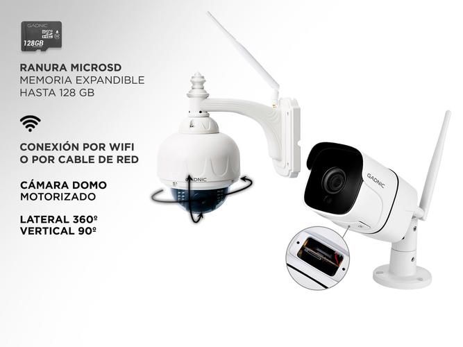 Cámaras de Seguridad Gadnic Kit x 2 WiFi IP Exterior / Interior Bullet + Domo Motorizado - 4
