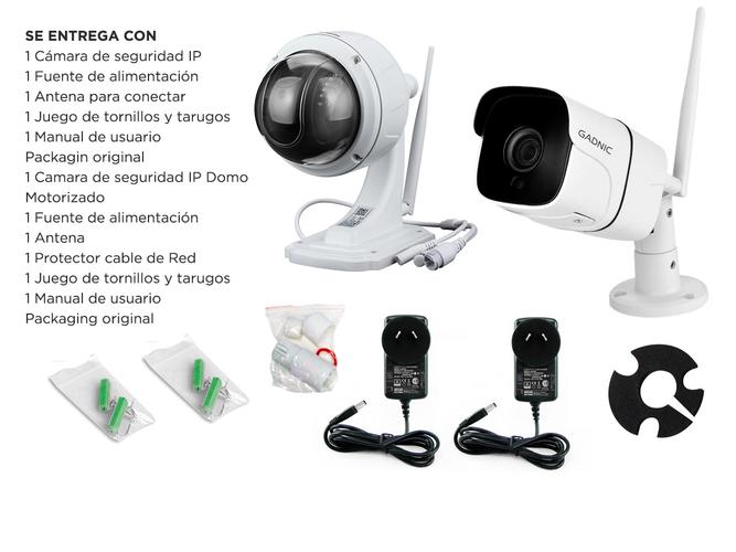 Cámaras de Seguridad Gadnic Kit x 2 WiFi IP Exterior / Interior Bullet + Domo Motorizado - 5