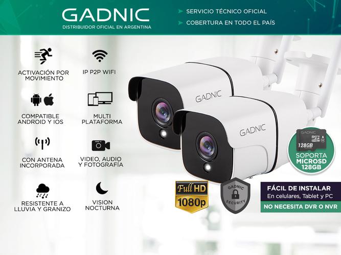 Kit Camaras de Seguridad Gadnic IP Wifi Exterior x2 - 1
