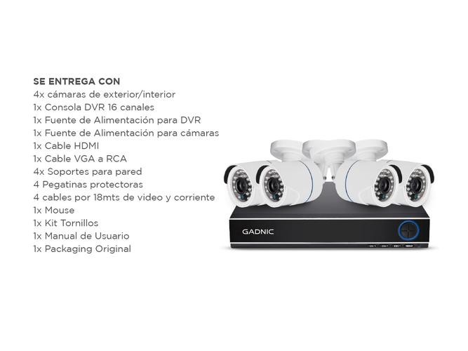 Cámaras de Seguridad DVR Gadnic 16CH  x4 Interior / Exterior IP CCTV Visión Nocturna - 5