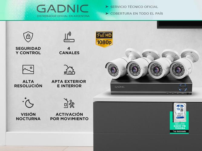 Cámaras de Seguridad  DVR Gadnic x4 Interior  Exterior IP CCTV Visión Nocturna 1Tb - 1
