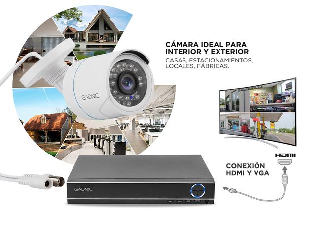 Cámaras de Seguridad  DVR Gadnic x4 Interior  Exterior IP CCTV Visión Nocturna 1Tb - 4