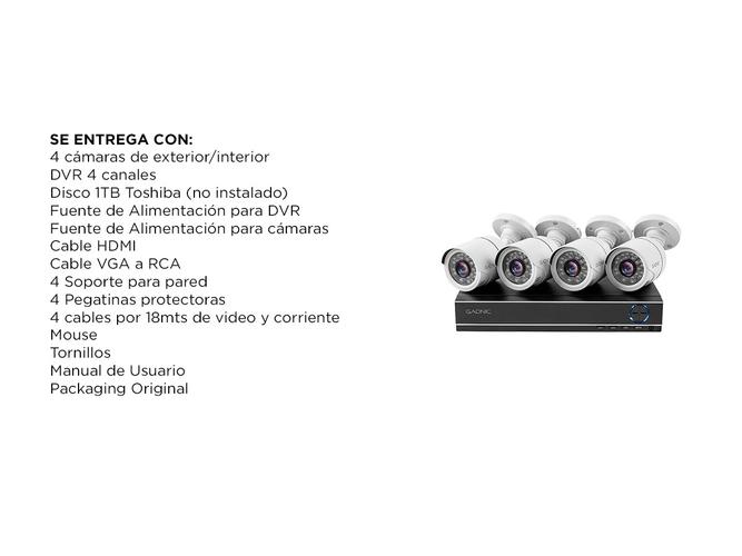 Cámaras de Seguridad  DVR Gadnic x4 Interior  Exterior IP CCTV Visión Nocturna 1Tb - 6