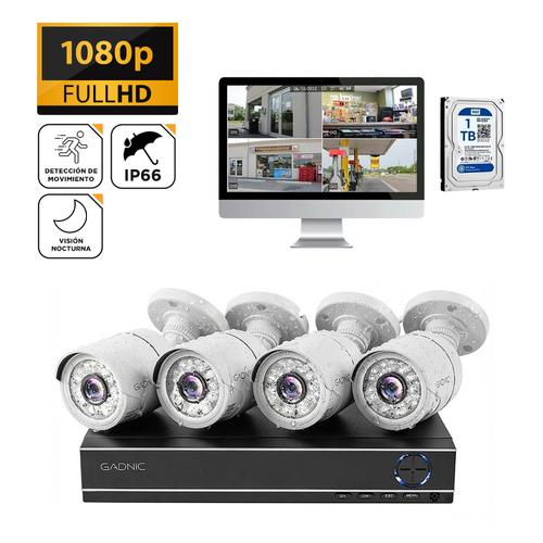 Cámaras de Seguridad x4  DVR 8CH Gadnic SX14 Interior  Exterior IP CCTV Visión Nocturna 1Tb - 0
