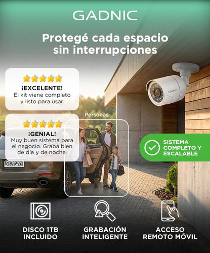 Cámaras de Seguridad x4  DVR 8CH Gadnic SX14 Interior  Exterior IP CCTV Visión Nocturna 1Tb - 1