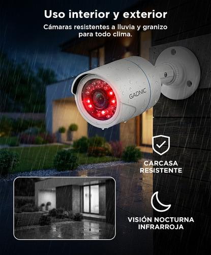 Cámaras de Seguridad x4  DVR 8CH Gadnic SX14 Interior  Exterior IP CCTV Visión Nocturna 1Tb - 3