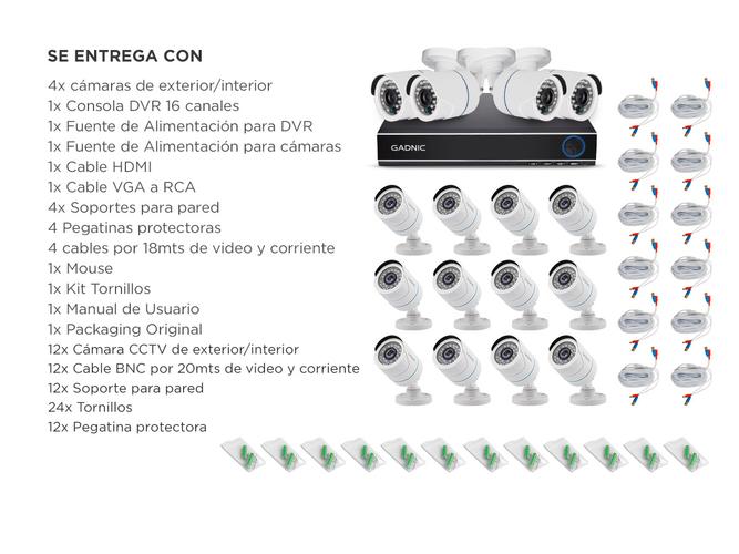 Kit DVR 16 Canales  16 Cámaras Interior  Exterior IP CCTV Visión Nocturna - 6