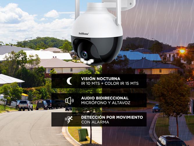 Kit x3 Cámara de Seguridad IP SriHome SH045 2MP Wifi-LAN Vision Nocturna - 2