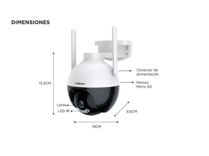 Kit x3 Cámara de Seguridad IP SriHome SH045 2MP Wifi-LAN Vision Nocturna - 4