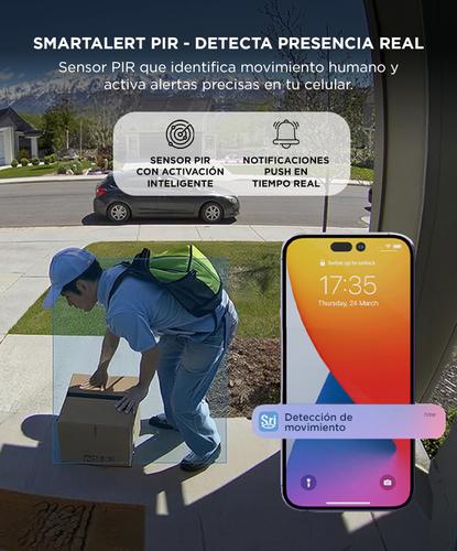 Timbre Inteligente Inalambrico Srihome DH002 4MP Wifi Con Camara HD Vision Nocturna Audio Bidireccional Sensor PIR Bateria 5200mAh Y DingDong Incluido - 2