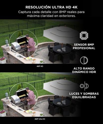 Camara De Seguridad Wifi Exterior Srihome SH072 8MP 4K Dual Wifi 24G 5G Lente 36mm Vision Nocturna Color IP66 Audio Bidireccional Rotacion 360 - 3