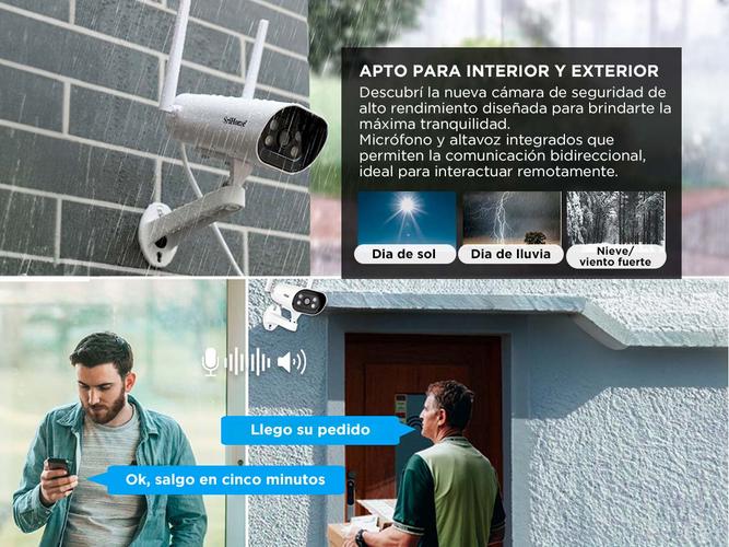 Kit x 3 Cámara de Seguridad SriHome 4mp Alarma Visión Nocturna - 4