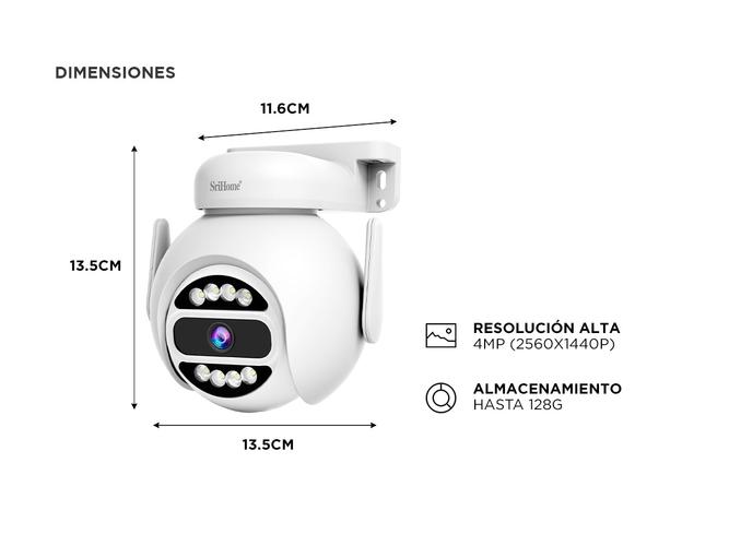 Kit x2 Cámara de Seguridad sh047 SriHome 4mp Audio De Pared o Techo - 5