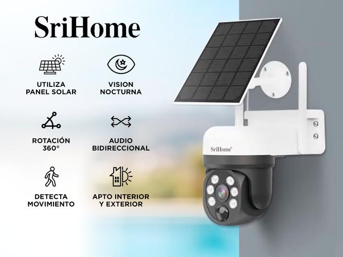 Cámara de Seguridad SriHome 2k 4mp Con Panel Solar - 1