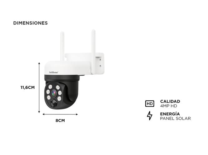 Cámara de Seguridad SriHome 2k 4mp Con Panel Solar - 4