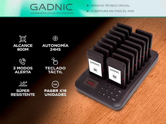 Llamador de Servicio Pager Gadnic Para Restaurante Gastronomía x16 - 1