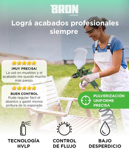 Pistola Para Pintar Bron By Gadnic HVLP Precisión 600ml Ajustable - 1