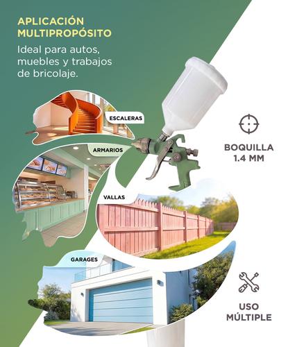 Pistola Para Pintar Bron By Gadnic HVLP Precisión 600ml Ajustable - 3