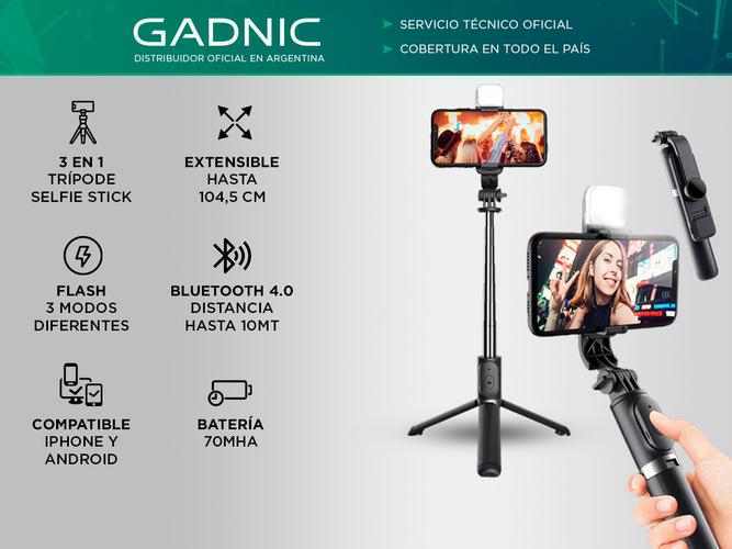 Tripode Gadnic Bastón de Selfie Con Bluetooth y Flash - 1