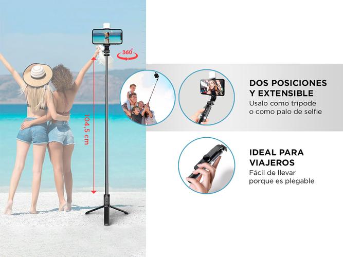 Tripode Gadnic Bastón de Selfie Con Bluetooth y Flash - 2