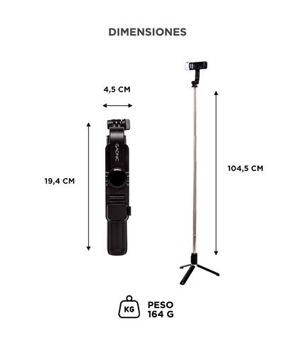 Tripode Gadnic Bastón de Selfie Con Bluetooth y Flash - 5