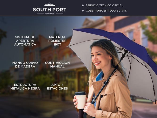 Paraguas Automático South Port by Gadnic RP9005 Cubre 1 Metro - 1