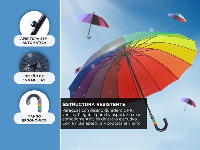 Paraguas Largo Rainbow South Port Antiviento  - 2