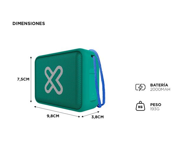 Parlante Portátil KlipXtreme Inalámbrico Verde KBS-025GN - 4