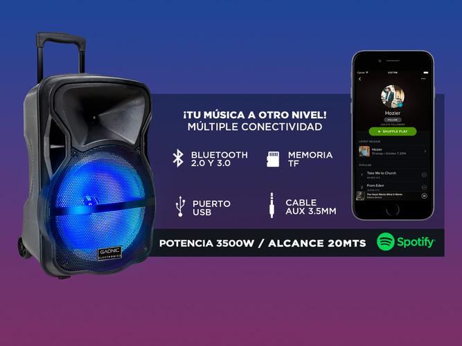Parlante Gadnic Live Studio XBS4 Bluetooth 3500w Micrófono Karaoke - 2