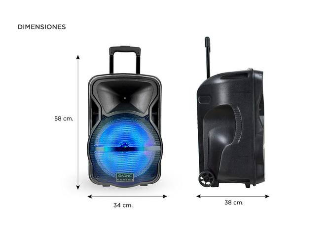 Parlante Gadnic Live Studio XBS4 Bluetooth 3500w Micrófono Karaoke - 5