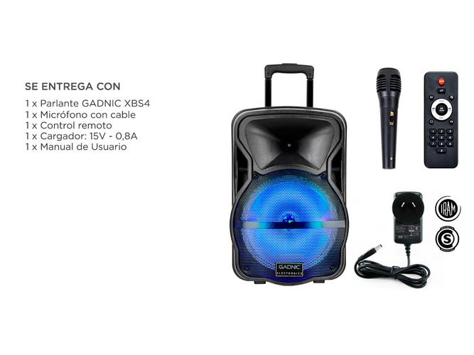 Parlante Gadnic Live Studio XBS4 Bluetooth 3500w Micrófono Karaoke - 6