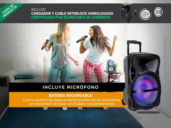 Parlante Gadnic Live Studio XBS5 Bluetooth 4000w Micrófono Karaoke - 4