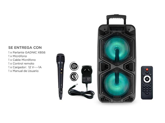 Parlante Gadnic Live Studio XBS6 Bluetooth 4500w Micrófono Karaoke - 6