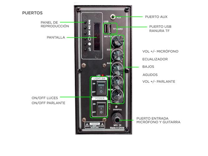 Parlante Gadnic Live Studio XBS12 Bluetooth 2450w Función Karaoke - 4