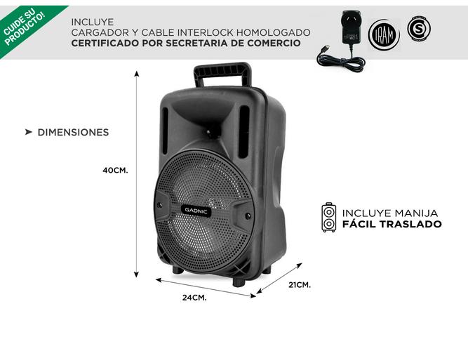 Parlante Gadnic Live Studio XBS16 Función Karaoke Bluetooth 2700w SubWoofer 8 - 5