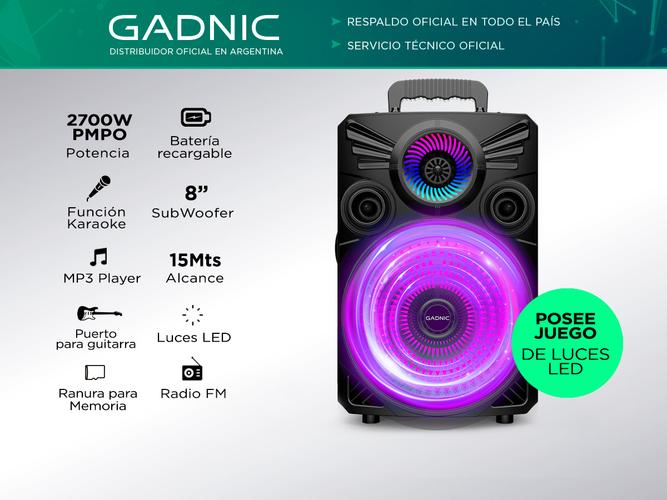 Parlante Gadnic XBS32 Bluetooth USB 2700W TWS - 1